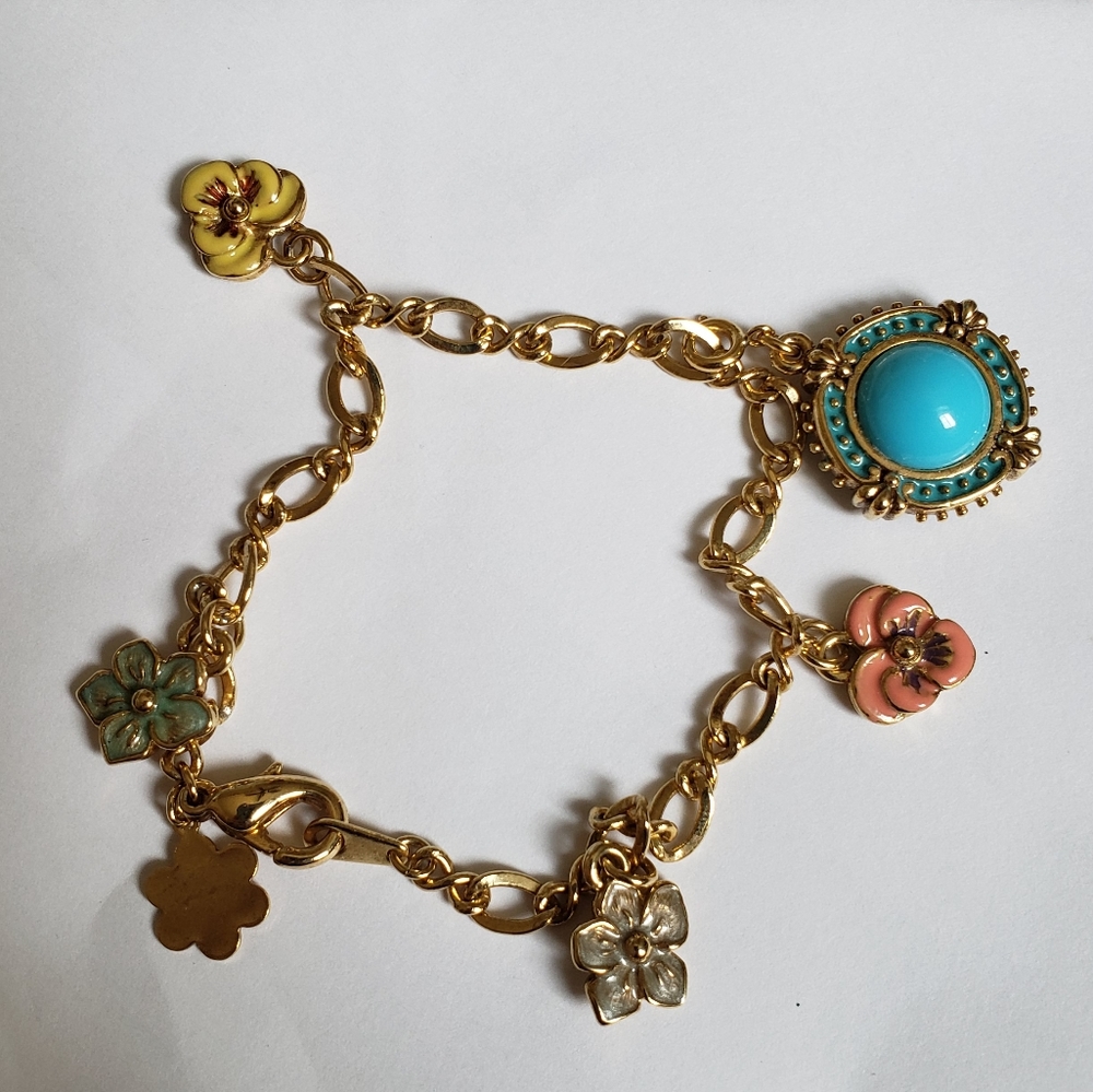 Joan Rivers Gold Pansy Charm Bracelet - Reversible - Picture 7 of 7